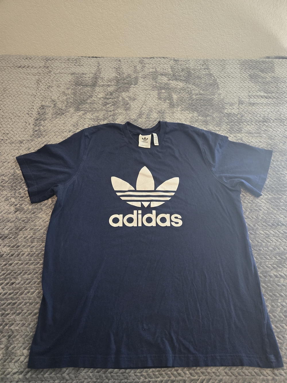 Adidas Originals Trefoil Logo T-Shirt Men’s XL Navy Blue White Graphic Tee